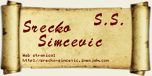 Srećko Simčević vizit kartica